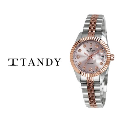 [TANDY] 탠디 럭셔리 커플 메탈 손목시계(스와로브스키 식입) T-3909 여자 로즈골드콤비